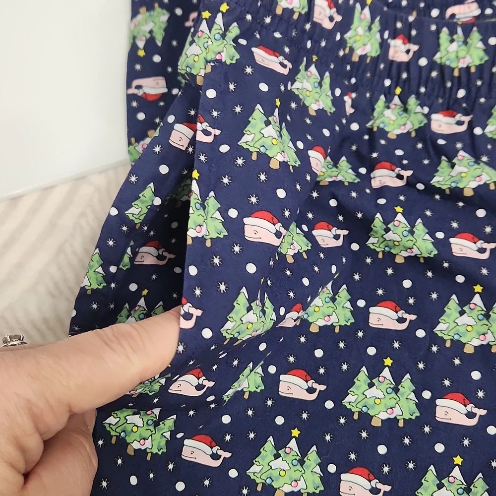 Vineyard Vines Men’s Whale Santa Christmas Flannel Pajama Pants - Small - Picture 5 of 7